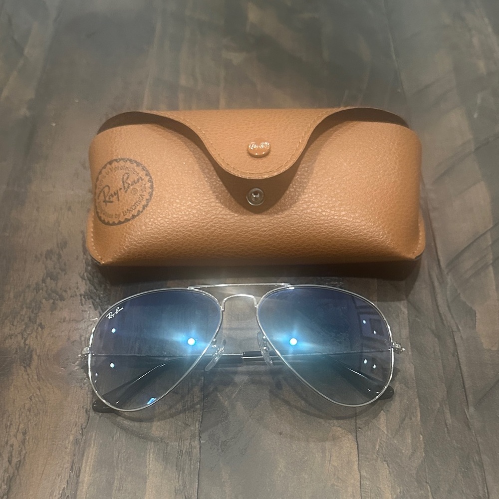 Ray-Ban Blue Lens Aviator Sunglasses
